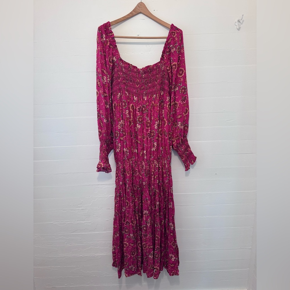 Free People sweet escape Floral Long Sleeve Dress XL